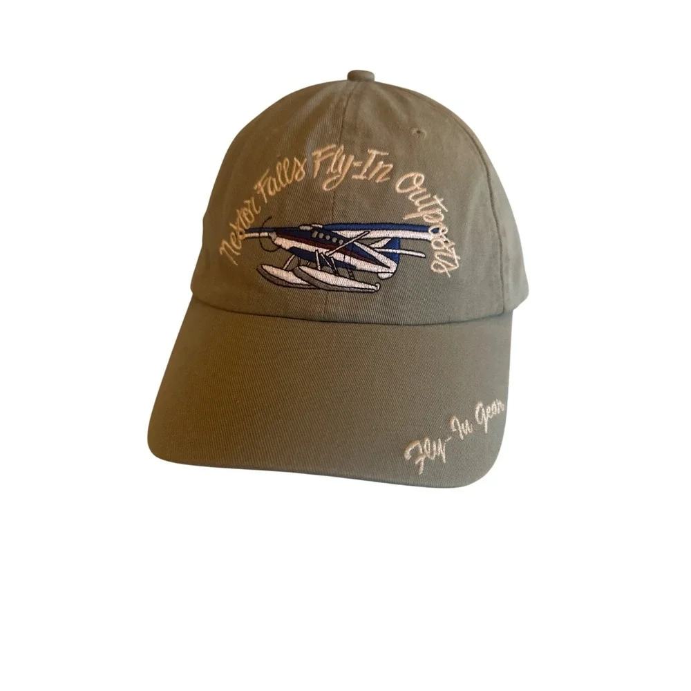 Nestor Falls Fly-In Outposts Adjustable Cap Embroidered Seaplane Canadian Flag